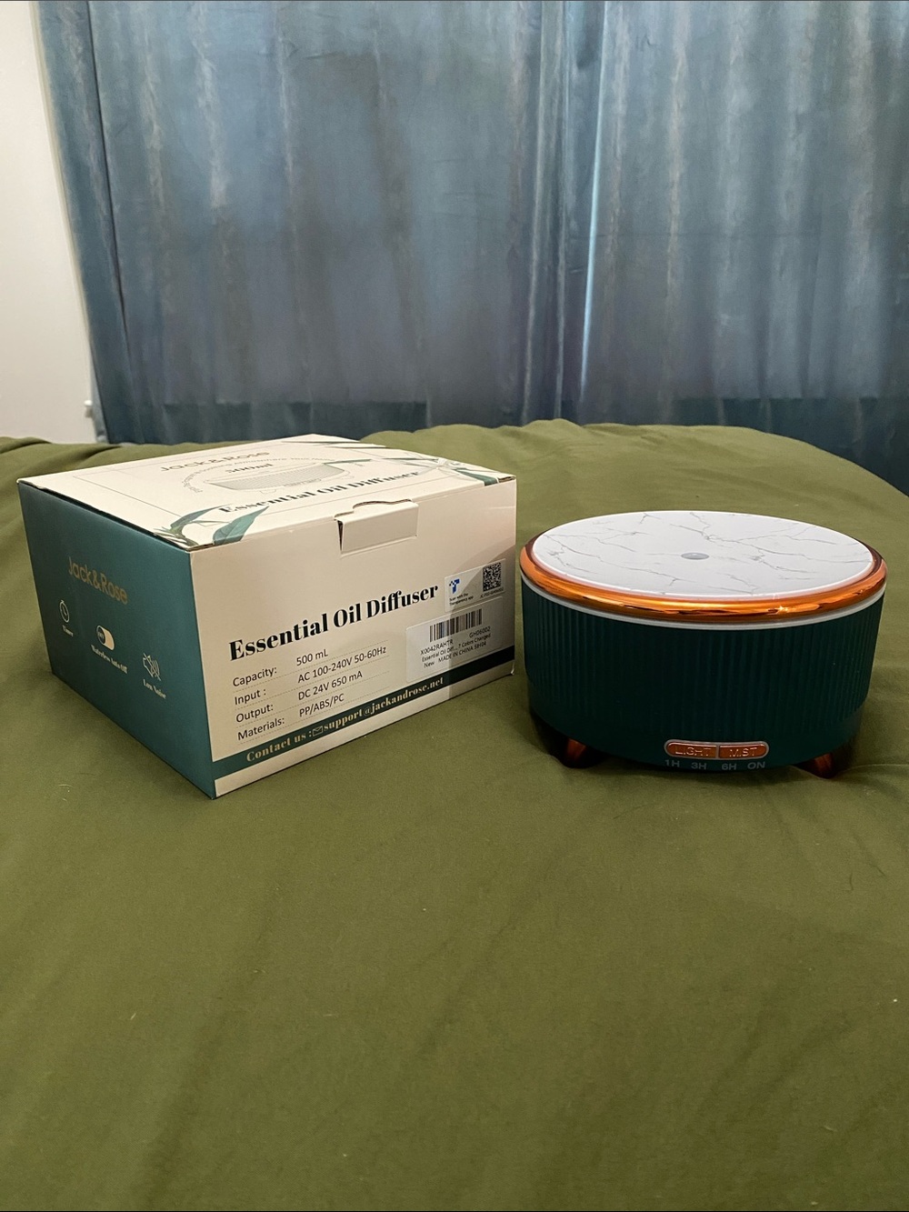 Jack & Rose Green & White Essential Oil Diffuser